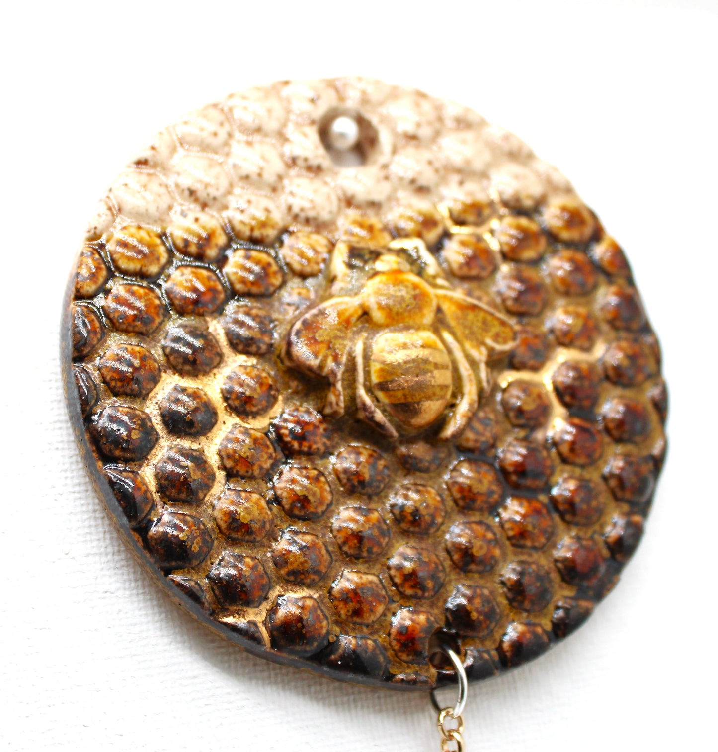 Speckled Lustered Bee Wall Hanging with Prism