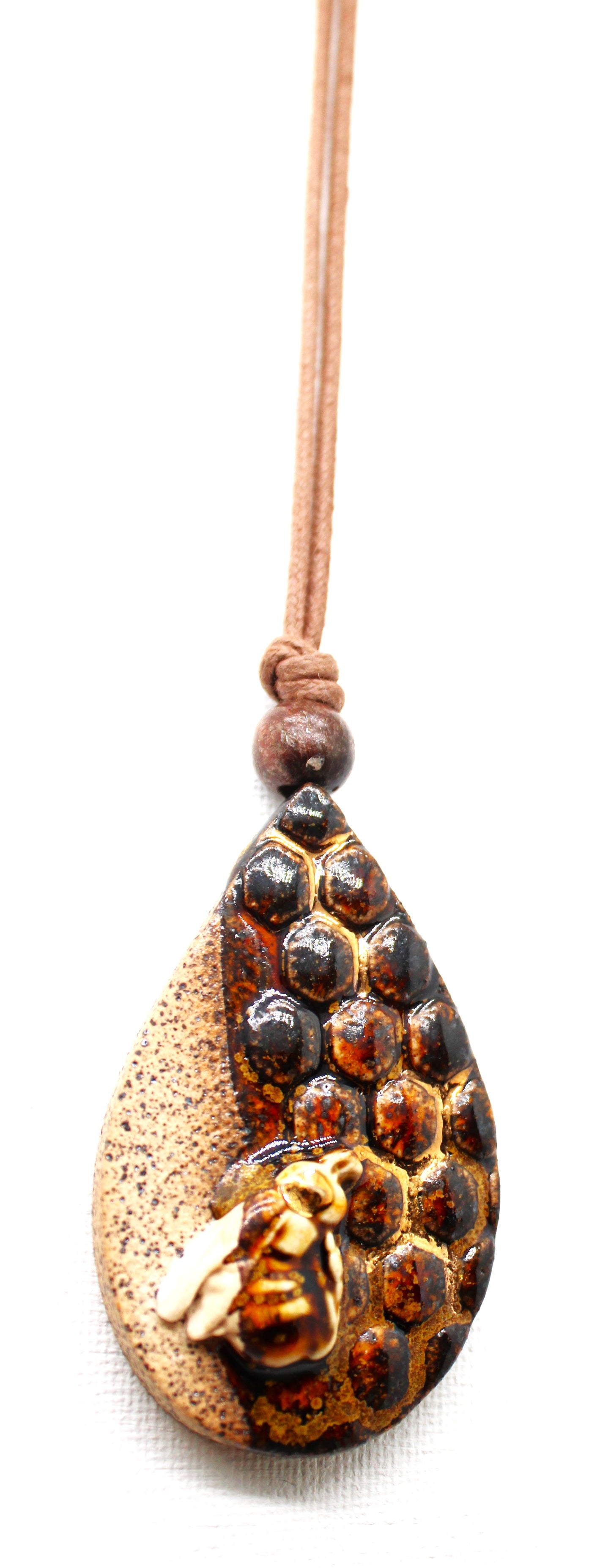 Half Dipped Speckled Bee Pendant