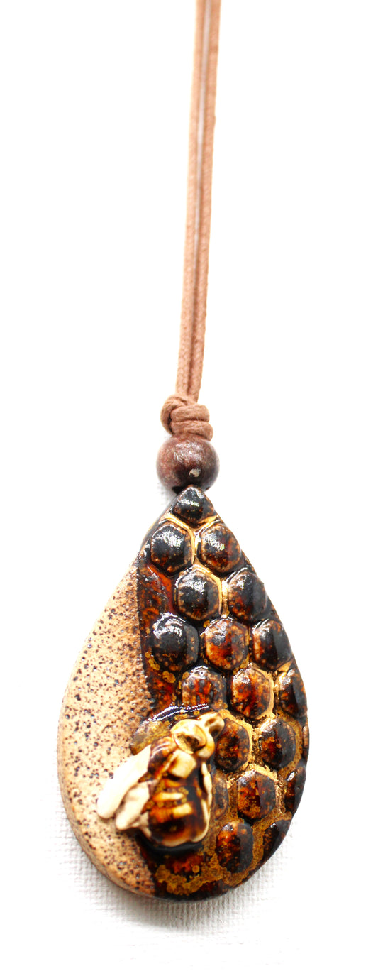 Half Dipped Speckled Bee Pendant