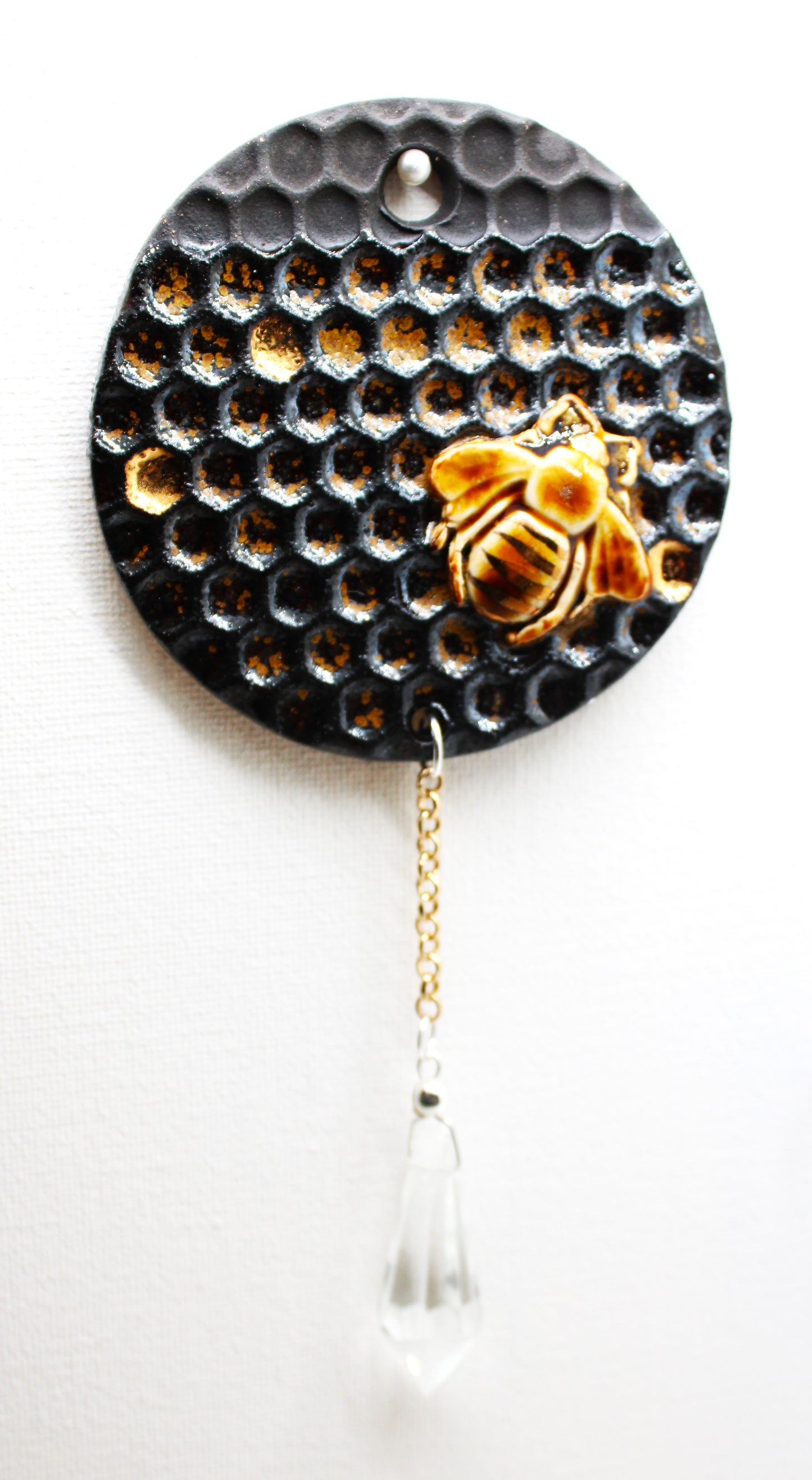 B3 Asymmetrical Lustered Bee Wall Hanging With Prism