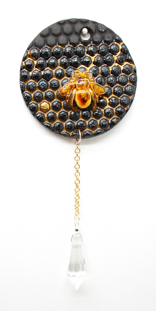B3 Lustered Symmetrical Bee Wall Hanging with Prism